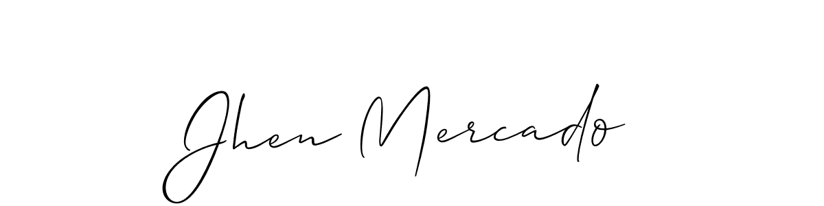 Make a beautiful signature design for name Jhen Mercado. With this signature (Allison_Script) style, you can create a handwritten signature for free. Jhen Mercado signature style 2 images and pictures png