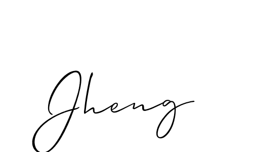 Use a signature maker to create a handwritten signature online. With this signature software, you can design (Allison_Script) your own signature for name Jheng. Jheng signature style 2 images and pictures png