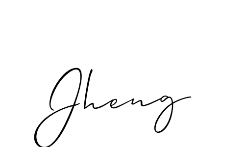 Use a signature maker to create a handwritten signature online. With this signature software, you can design (Allison_Script) your own signature for name Jheng. Jheng signature style 2 images and pictures png