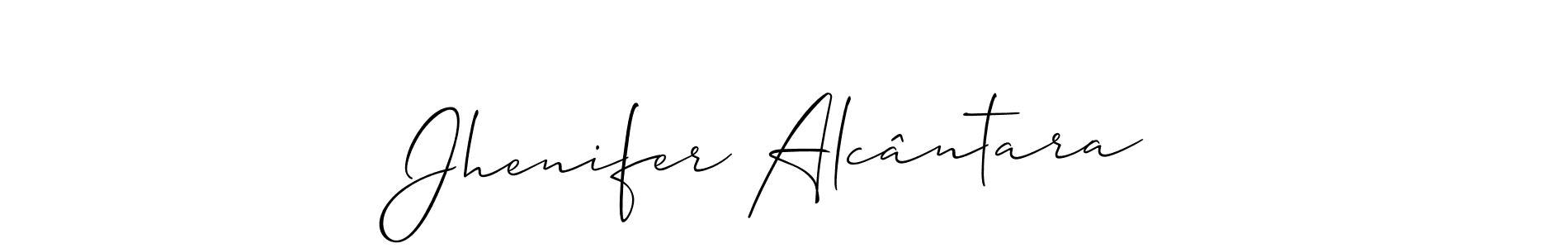 Also we have Jhenifer Alcântara name is the best signature style. Create professional handwritten signature collection using Allison_Script autograph style. Jhenifer Alcântara signature style 2 images and pictures png