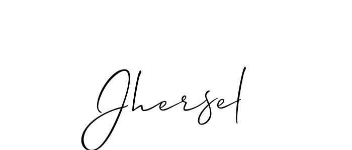 It looks lik you need a new signature style for name Jhersel. Design unique handwritten (Allison_Script) signature with our free signature maker in just a few clicks. Jhersel signature style 2 images and pictures png