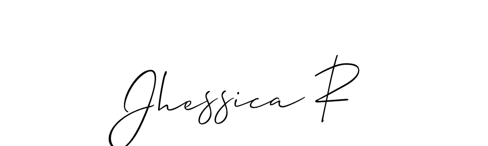 Jhessica R stylish signature style. Best Handwritten Sign (Allison_Script) for my name. Handwritten Signature Collection Ideas for my name Jhessica R. Jhessica R signature style 2 images and pictures png