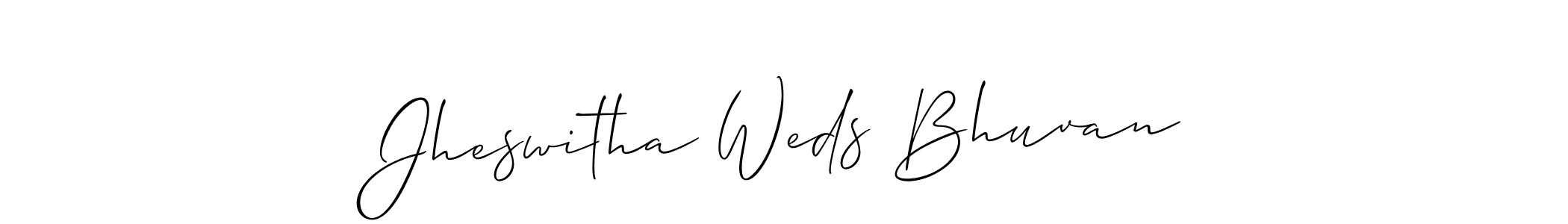 You can use this online signature creator to create a handwritten signature for the name Jheswitha Weds Bhuvan. This is the best online autograph maker. Jheswitha Weds Bhuvan signature style 2 images and pictures png