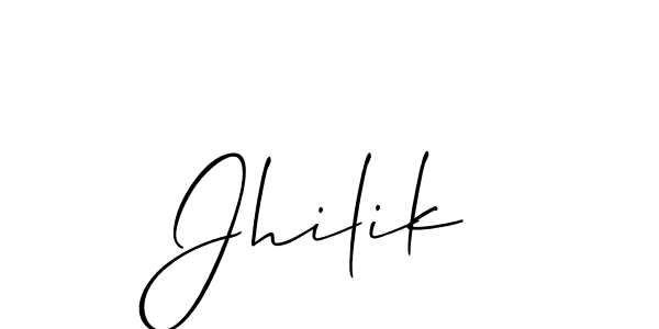 It looks lik you need a new signature style for name Jhilik. Design unique handwritten (Allison_Script) signature with our free signature maker in just a few clicks. Jhilik signature style 2 images and pictures png