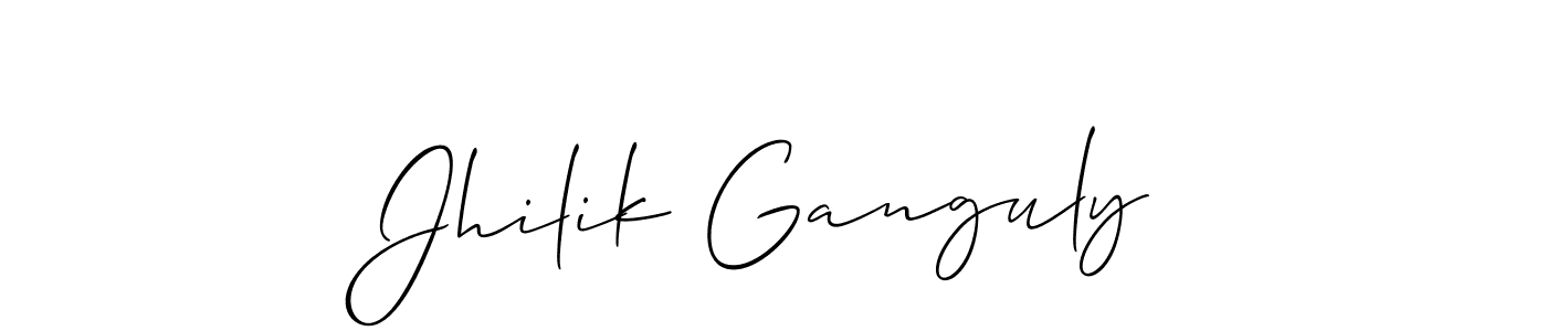 Also we have Jhilik Ganguly name is the best signature style. Create professional handwritten signature collection using Allison_Script autograph style. Jhilik Ganguly signature style 2 images and pictures png