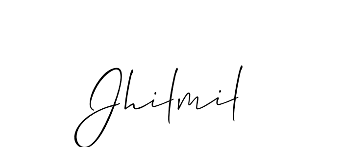 The best way (Allison_Script) to make a short signature is to pick only two or three words in your name. The name Jhilmil include a total of six letters. For converting this name. Jhilmil signature style 2 images and pictures png