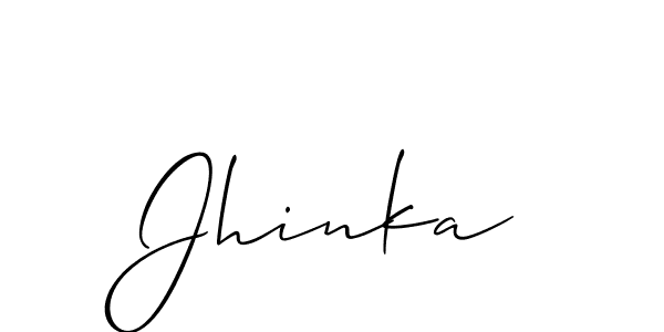 Create a beautiful signature design for name Jhinka. With this signature (Allison_Script) fonts, you can make a handwritten signature for free. Jhinka signature style 2 images and pictures png