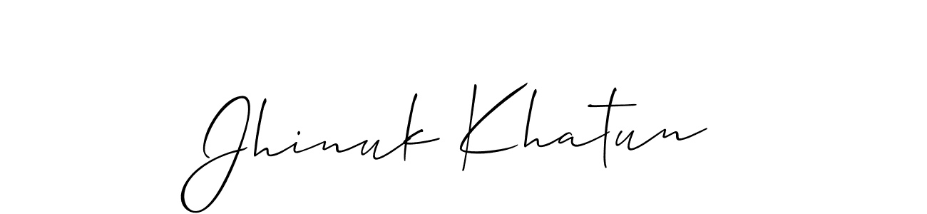 Jhinuk Khatun stylish signature style. Best Handwritten Sign (Allison_Script) for my name. Handwritten Signature Collection Ideas for my name Jhinuk Khatun. Jhinuk Khatun signature style 2 images and pictures png