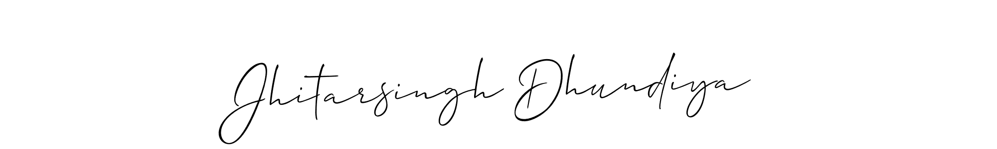 Use a signature maker to create a handwritten signature online. With this signature software, you can design (Allison_Script) your own signature for name Jhitarsingh Dhundiya. Jhitarsingh Dhundiya signature style 2 images and pictures png