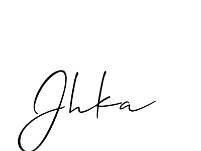 The best way (Allison_Script) to make a short signature is to pick only two or three words in your name. The name Jhka include a total of six letters. For converting this name. Jhka signature style 2 images and pictures png