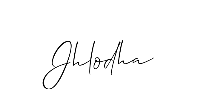 Design your own signature with our free online signature maker. With this signature software, you can create a handwritten (Allison_Script) signature for name Jhlodha. Jhlodha signature style 2 images and pictures png