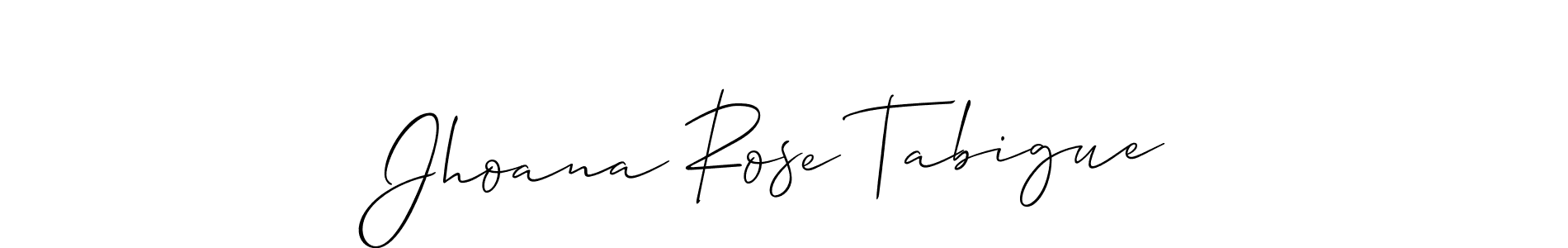 It looks lik you need a new signature style for name Jhoana Rose Tabigue. Design unique handwritten (Allison_Script) signature with our free signature maker in just a few clicks. Jhoana Rose Tabigue signature style 2 images and pictures png