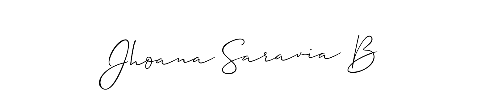Also You can easily find your signature by using the search form. We will create Jhoana Saravia B name handwritten signature images for you free of cost using Allison_Script sign style. Jhoana Saravia B signature style 2 images and pictures png