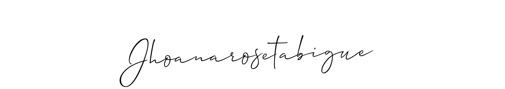 How to make Jhoanarosetabigue signature? Allison_Script is a professional autograph style. Create handwritten signature for Jhoanarosetabigue name. Jhoanarosetabigue signature style 2 images and pictures png