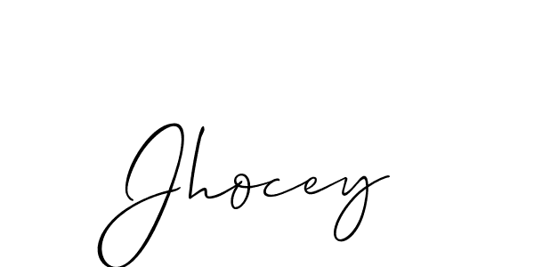 The best way (Allison_Script) to make a short signature is to pick only two or three words in your name. The name Jhocey include a total of six letters. For converting this name. Jhocey signature style 2 images and pictures png