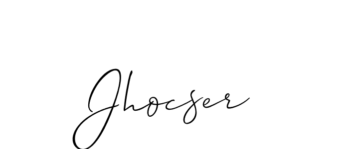 How to make Jhocser signature? Allison_Script is a professional autograph style. Create handwritten signature for Jhocser name. Jhocser signature style 2 images and pictures png