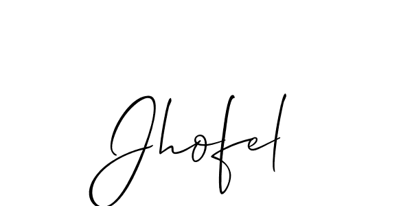 Create a beautiful signature design for name Jhofel. With this signature (Allison_Script) fonts, you can make a handwritten signature for free. Jhofel signature style 2 images and pictures png
