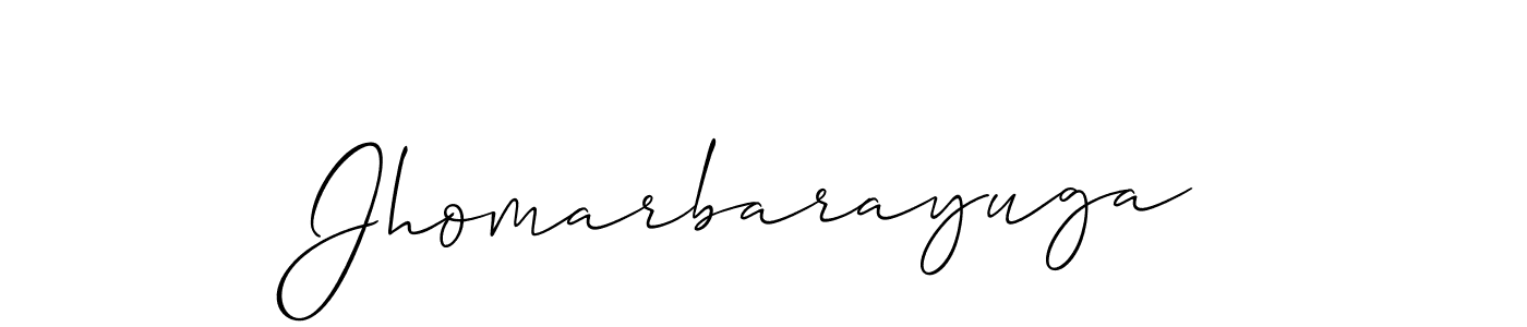 Use a signature maker to create a handwritten signature online. With this signature software, you can design (Allison_Script) your own signature for name Jhomarbarayuga. Jhomarbarayuga signature style 2 images and pictures png