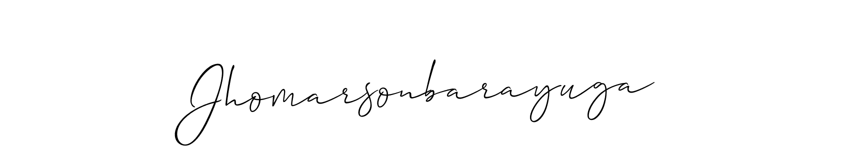 It looks lik you need a new signature style for name Jhomarsonbarayuga. Design unique handwritten (Allison_Script) signature with our free signature maker in just a few clicks. Jhomarsonbarayuga signature style 2 images and pictures png