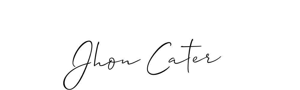 The best way (Allison_Script) to make a short signature is to pick only two or three words in your name. The name Jhon Cater include a total of six letters. For converting this name. Jhon Cater signature style 2 images and pictures png