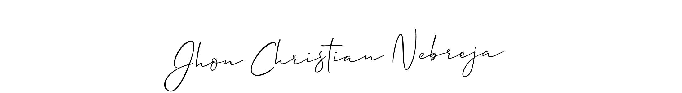 You should practise on your own different ways (Allison_Script) to write your name (Jhon Christian Nebreja) in signature. don't let someone else do it for you. Jhon Christian Nebreja signature style 2 images and pictures png