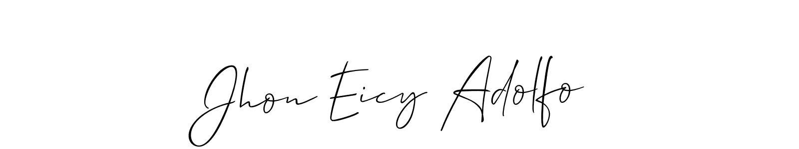 How to make Jhon Eicy Adolfo signature? Allison_Script is a professional autograph style. Create handwritten signature for Jhon Eicy Adolfo name. Jhon Eicy Adolfo signature style 2 images and pictures png