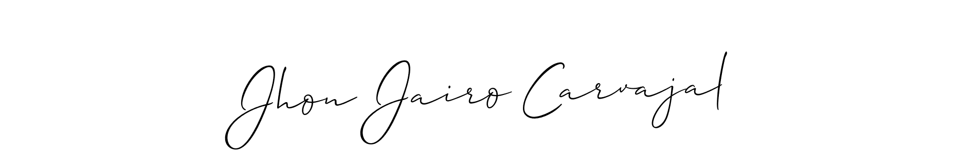 How to make Jhon Jairo Carvajal name signature. Use Allison_Script style for creating short signs online. This is the latest handwritten sign. Jhon Jairo Carvajal signature style 2 images and pictures png