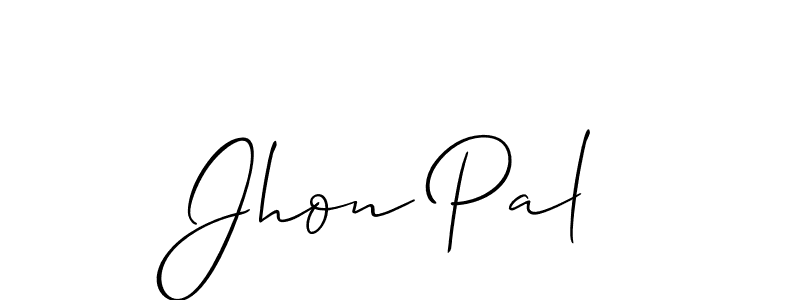 Use a signature maker to create a handwritten signature online. With this signature software, you can design (Allison_Script) your own signature for name Jhon Pal. Jhon Pal signature style 2 images and pictures png