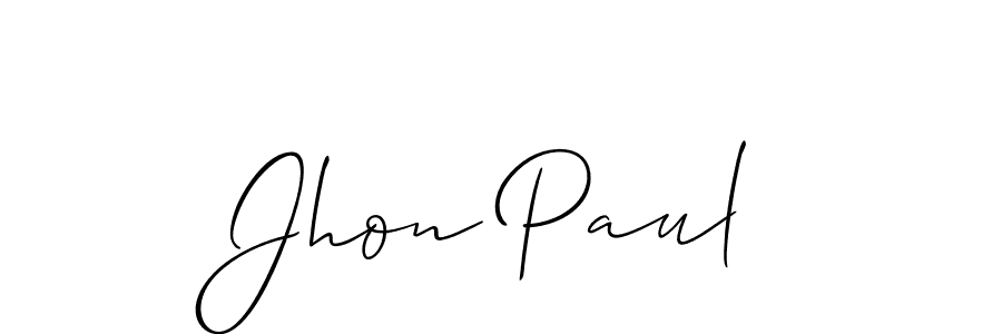 How to make Jhon Paul name signature. Use Allison_Script style for creating short signs online. This is the latest handwritten sign. Jhon Paul signature style 2 images and pictures png