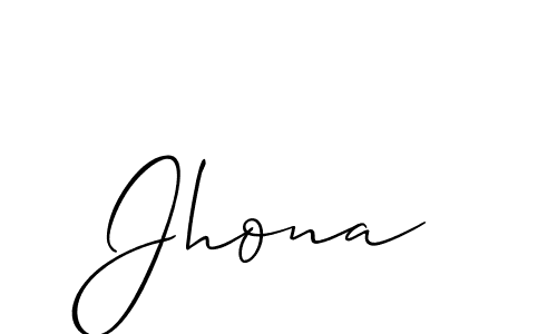 Create a beautiful signature design for name Jhona. With this signature (Allison_Script) fonts, you can make a handwritten signature for free. Jhona signature style 2 images and pictures png