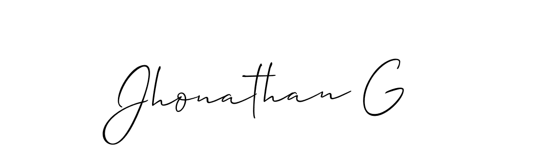 Use a signature maker to create a handwritten signature online. With this signature software, you can design (Allison_Script) your own signature for name Jhonathan G. Jhonathan G signature style 2 images and pictures png