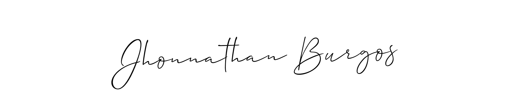 Create a beautiful signature design for name Jhonnathan Burgos. With this signature (Allison_Script) fonts, you can make a handwritten signature for free. Jhonnathan Burgos signature style 2 images and pictures png