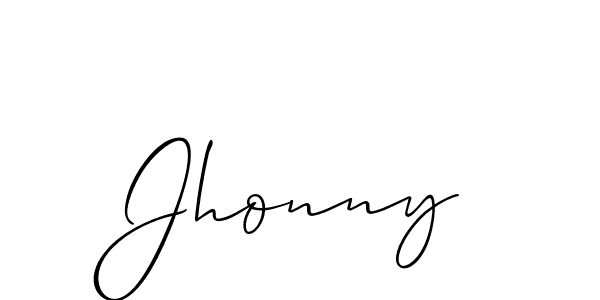 Create a beautiful signature design for name Jhonny. With this signature (Allison_Script) fonts, you can make a handwritten signature for free. Jhonny signature style 2 images and pictures png