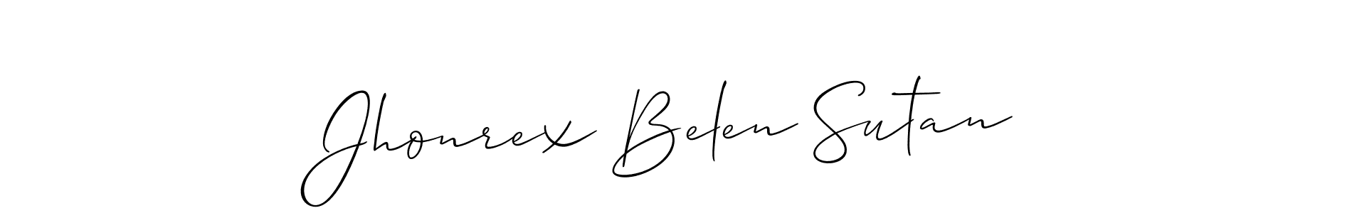 Also You can easily find your signature by using the search form. We will create Jhonrex Belen Sutan name handwritten signature images for you free of cost using Allison_Script sign style. Jhonrex Belen Sutan signature style 2 images and pictures png