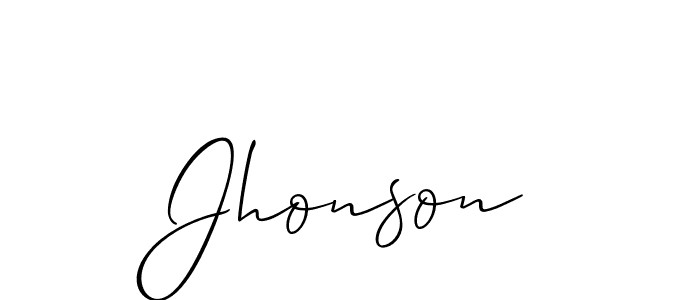 Make a beautiful signature design for name Jhonson. With this signature (Allison_Script) style, you can create a handwritten signature for free. Jhonson signature style 2 images and pictures png