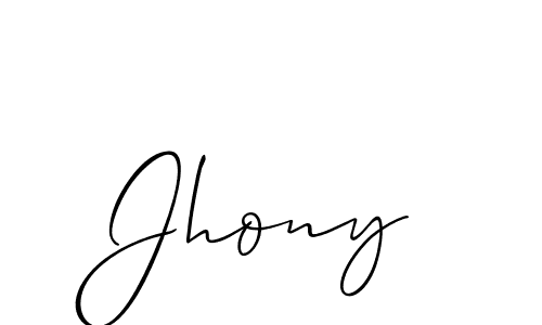 Use a signature maker to create a handwritten signature online. With this signature software, you can design (Allison_Script) your own signature for name Jhony. Jhony signature style 2 images and pictures png