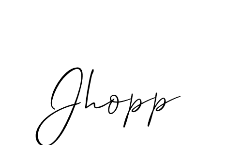 It looks lik you need a new signature style for name Jhopp. Design unique handwritten (Allison_Script) signature with our free signature maker in just a few clicks. Jhopp signature style 2 images and pictures png