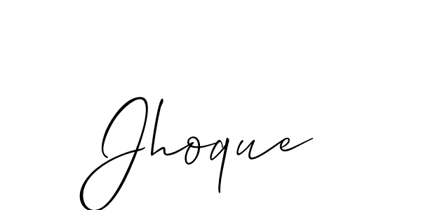 if you are searching for the best signature style for your name Jhoque. so please give up your signature search. here we have designed multiple signature styles  using Allison_Script. Jhoque signature style 2 images and pictures png