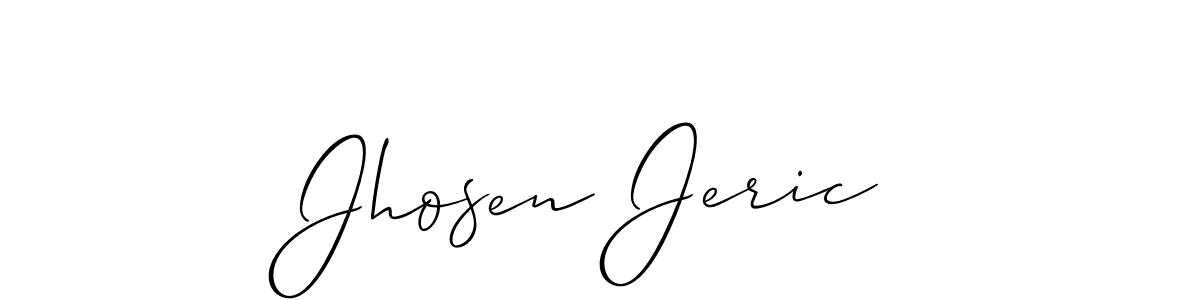 Also we have Jhosen Jeric name is the best signature style. Create professional handwritten signature collection using Allison_Script autograph style. Jhosen Jeric signature style 2 images and pictures png