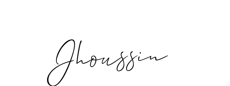 Also we have Jhoussin name is the best signature style. Create professional handwritten signature collection using Allison_Script autograph style. Jhoussin signature style 2 images and pictures png