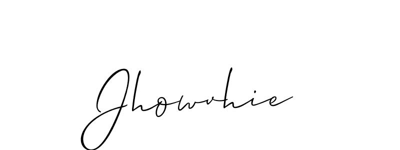 Make a beautiful signature design for name Jhowvhie. With this signature (Allison_Script) style, you can create a handwritten signature for free. Jhowvhie signature style 2 images and pictures png