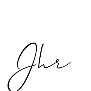 Create a beautiful signature design for name Jhr. With this signature (Allison_Script) fonts, you can make a handwritten signature for free. Jhr signature style 2 images and pictures png