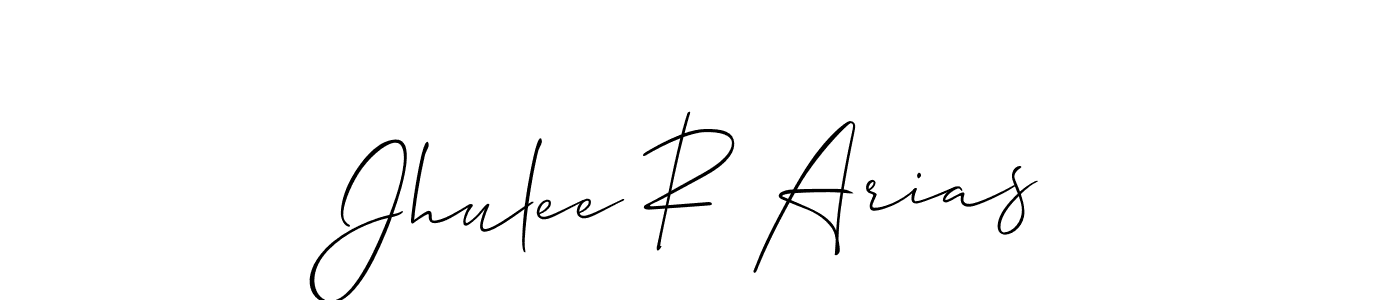 How to make Jhulee R Arias signature? Allison_Script is a professional autograph style. Create handwritten signature for Jhulee R Arias name. Jhulee R Arias signature style 2 images and pictures png