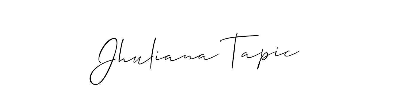 Once you've used our free online signature maker to create your best signature Allison_Script style, it's time to enjoy all of the benefits that Jhuliana Tapic name signing documents. Jhuliana Tapic signature style 2 images and pictures png