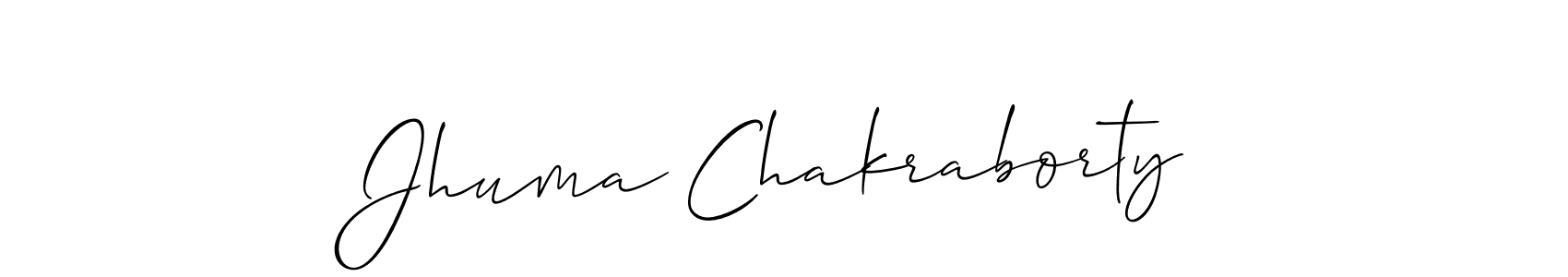 Make a short Jhuma Chakraborty signature style. Manage your documents anywhere anytime using Allison_Script. Create and add eSignatures, submit forms, share and send files easily. Jhuma Chakraborty signature style 2 images and pictures png