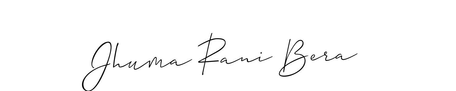 How to make Jhuma Rani Bera signature? Allison_Script is a professional autograph style. Create handwritten signature for Jhuma Rani Bera name. Jhuma Rani Bera signature style 2 images and pictures png