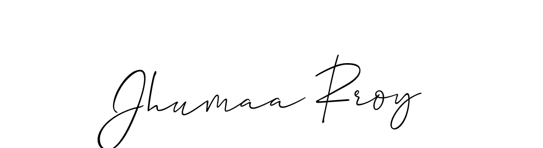Use a signature maker to create a handwritten signature online. With this signature software, you can design (Allison_Script) your own signature for name Jhumaa Rroy. Jhumaa Rroy signature style 2 images and pictures png