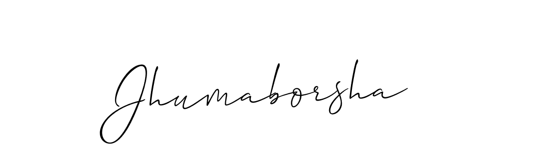 How to Draw Jhumaborsha signature style? Allison_Script is a latest design signature styles for name Jhumaborsha. Jhumaborsha signature style 2 images and pictures png