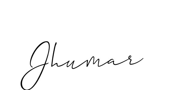 Use a signature maker to create a handwritten signature online. With this signature software, you can design (Allison_Script) your own signature for name Jhumar. Jhumar signature style 2 images and pictures png