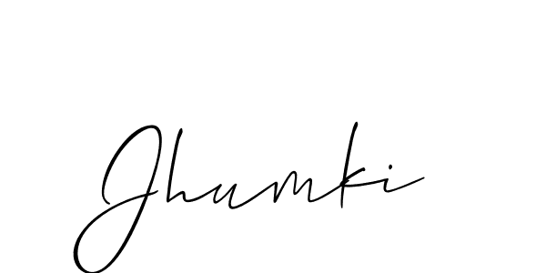 Use a signature maker to create a handwritten signature online. With this signature software, you can design (Allison_Script) your own signature for name Jhumki. Jhumki signature style 2 images and pictures png